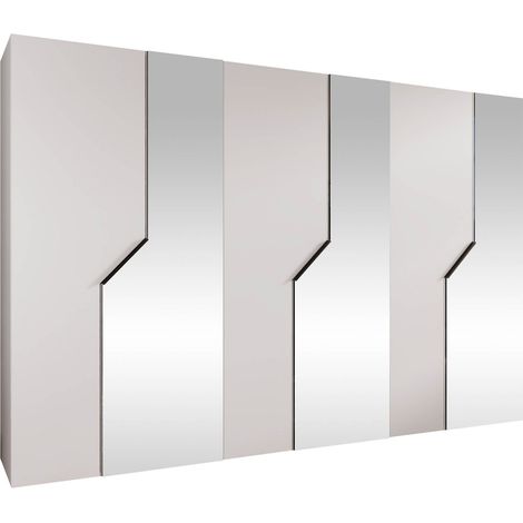 Armario Hartford 599, Blanco, 202x300x52cm, Puertas de armario: Con bisagras, Número de estantes: 0 (1/5)