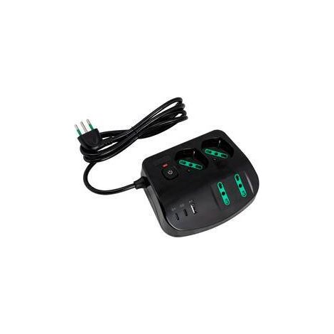 FME 40891 MULTIPRESA DA TAVOLO 4P+3P USB A-B-C NER