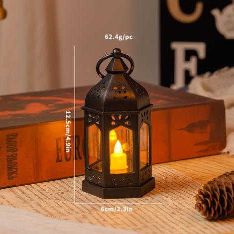 Lampe de style rétro européen, petite lanterne, bougeoir, lampe de poche, veilleuse décorative d'ambiance, lampe d'ambiance p(Y041) (1/5)