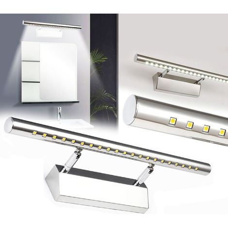 TrAdE Shop Traesio - Applique Lampada Per Specchio Bagno Da Parete Con 21 Led Luce Bianco Freddo - (1/5)