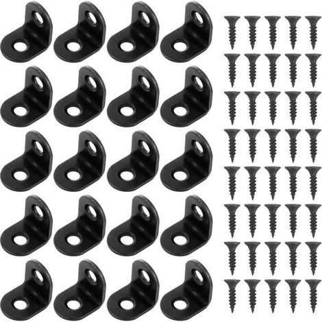 Lot de 20 Équerre de Fixation en Métal 20x20mm - Equerre Angle Support en Forme de L avec 40Pcs Vis (1/4)