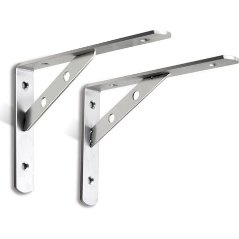 Soportes flotantes para estantes, soportes triangulares de 90 grados para estantes de pared, de acero inoxidable, para colgar estantes de madera, montaje en pared, soldadura, paquete de 2 (1/3)