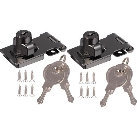 Verrou de porte de placard avec clé, lot de 2, rotation à 90° (1/5)