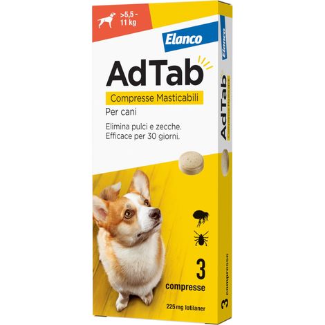 Compresse Antiparassitarie Masticabili Cani 5,5 3 Compresse da 225 mg 11 kg (1/5)