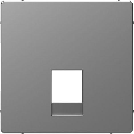 Tapa para el mecanismo de toma de teléfono en policarbonato mate de color aluminio ELEGANCE