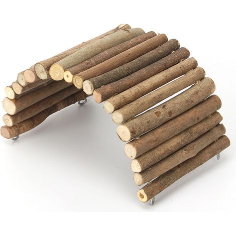 Abri En Bois Flexible - Tunnel Pont Rampe - Pour Cochons D Inde Furets Hérissons Chinchillas Lapins Nains - 21 8 X 10 2 Cm - 1 Pièce