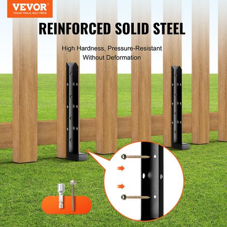 Réparez vos poteaux avec ce kit de réparation de clôture, support en acier 51 x 51 mm pour poteau en bois (1/5)