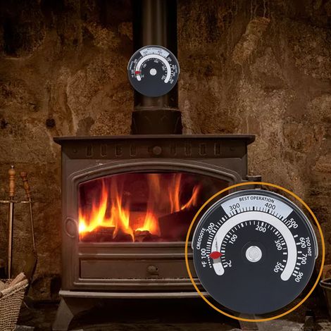Thermomètre de cheminée avec fonction magnétique pour combustion du bois, plage de mesure 0℃500℃ (1/5)