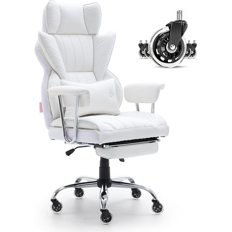 VEVOR Sedia Girevole da Ufficio Studio per Lavoro con Schienale Sedia Ergonomica Capacità Carico Max. 158kg, Sedia Ufficio Ergonomica con Poggiapiedi Materiale in PU Schienale Reclinabile da 90-120° (1/5)