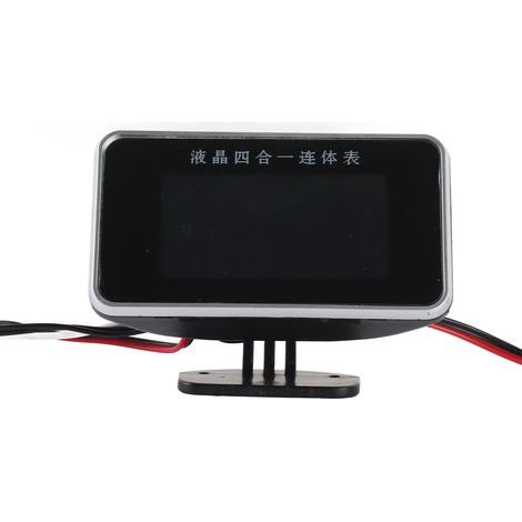 Four-in-one LCD dashboard for vehicles, with gauges for oil pressure, voltage, water temperature, and oil level operating voltage 9-36V black. (1/5)