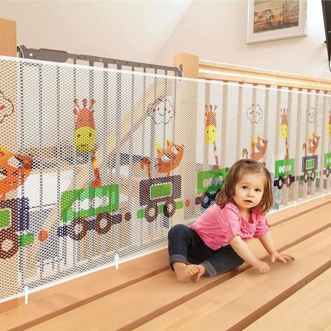 3 mètre Filet de Protection Balcon pour Bébé et Enfant, Filet de Sécurité pour Balcon et Escalier,épaissir le 30078cm(animaux) (1/4)
