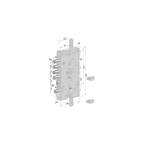 SERRATURA TRIPLICE P/PORTE BLINDATE CILINDRO EUROPEO REVERSIBILE 268  (2681SCR0328CXX)    SECUREMME