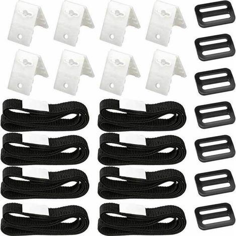 Set de 8 kit de fixation pour bâche solaire de piscine, sangles adhésives en nylon, plaques de fixation et boucles pour fixation de bâche solaire (1/5)