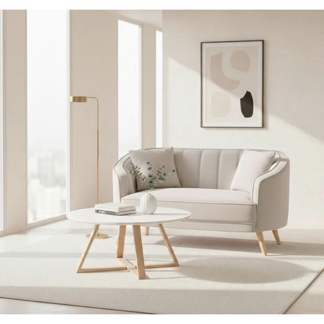 Mömax Sofa Hope Creme Samt (1/5)
