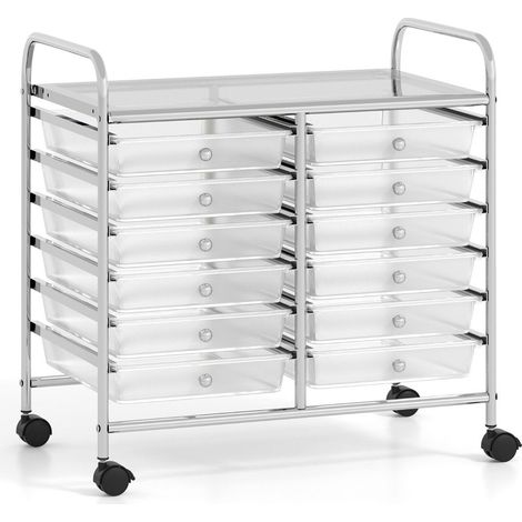 Carrello portaoggetti mobile con 12 cassetti impilabili (1/5)
