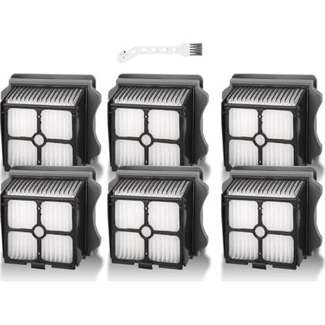Lot de 6 Filtres HEPA pour Tineco iFloor 3 / Floor One S3 / S5 / S5 Pro 2, Filtres de Rechange Lavables pour Aspirateur Eau et Poussière, Kit Accessoires avec 1 Brosse de Nettoyage (1/5)