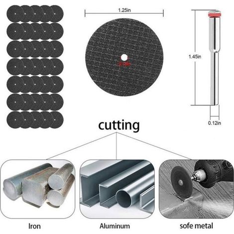 Disques De Coupe Rotatifs - 60 Pièces HSS Résine Diamant - Pour Meuleuses Et Perceuses - Bois Plastique Verre Pierre Métal - Kit Complet (1/4)