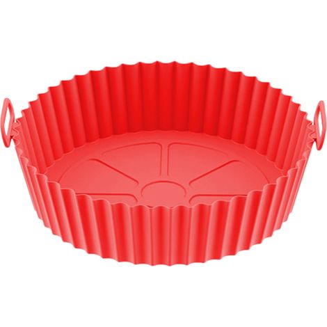 Friteuse doublure ronde épaisse silicone alimentaire flexible nettoyage facile réutilisable pot rouge (1/5)