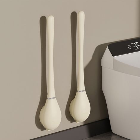 Brosse de toilette en forme de batte de baseball, sans angles morts, brosse de toilette domestique, murale, créative, ouverture et fermeture automatiques, brosse de toilette légère et luxueuse en sili (1/5)