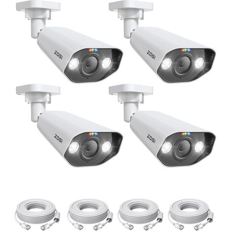 Caméra Surveillance extérieure PoE 4K 8 MP 3840 2160P détection Personnes Vision Nocturne Couleur Audio bidirectionnel caméra supplémentaire 4K POE NVR (1/5)