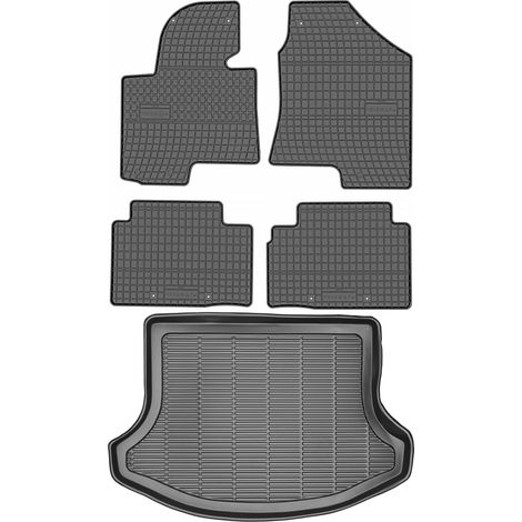 Ensemble de tapis de sol en caoutchouc pour Kia Sportage III SUV (2010-2016) + tapis de coffre (1/5)