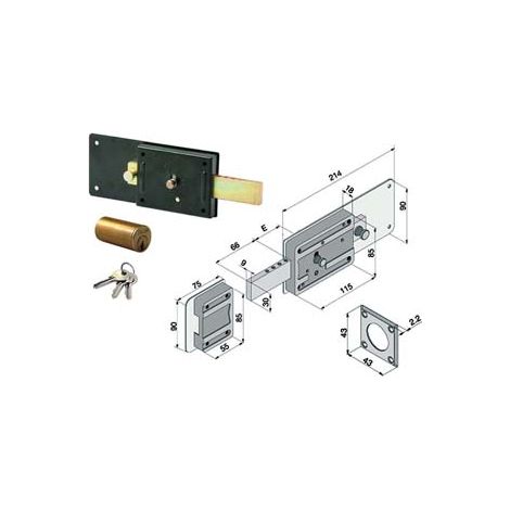 FERROGLIETTO SOLO CATENACCIO 6 MANDATE CON CILINDRO FISSO 012  mm.50 (01250501)    WELKA