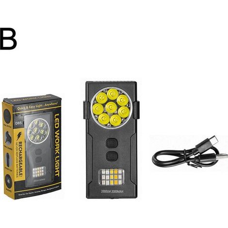 Mini-Hochleistungs-Taschenlampe mit 8 LEDs und wiederaufladbaren magnetischen LEDs