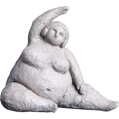 Moderne Yoga-Dekoration: Figur einer dicken Frau aus Kunstharz, Statue, Ornament, Heim- oder Bürodekoration-Style 07 (1/5)