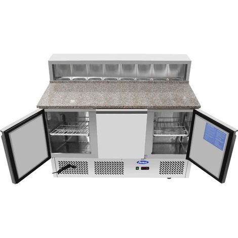 Table Pizza Réfrigérée tout Inox - 7 bacs GN 1/6 - Atosa