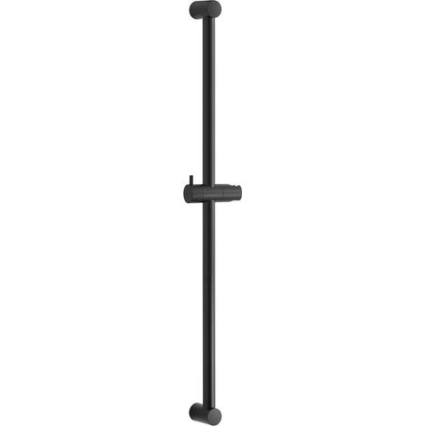 Duschstange 90cm Schwarz, Edelstahl, höhenverstellbar, mit Schiebehalterung (1/5)