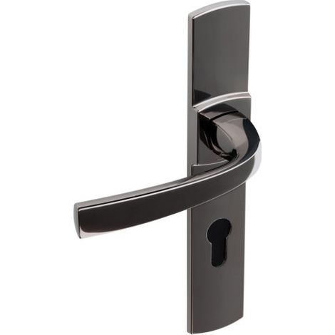 Poignée de porte intérieure - Muze - Vachette - Gris argent - Bec de cane - 195 mm