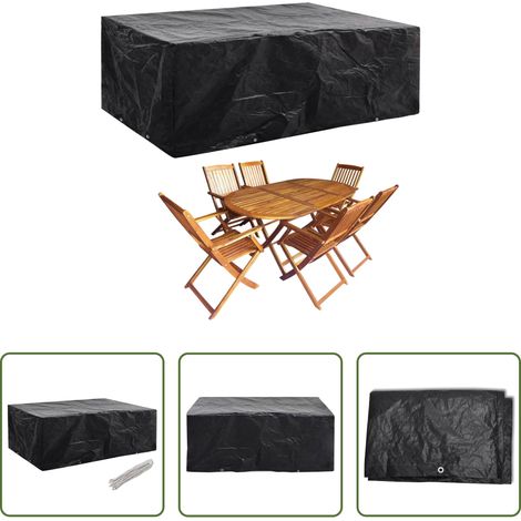 Protection de mobilier extérieur - Housse de salon de jardin 8 œillets 242x162x100 cm (1/5)