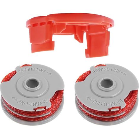 Packung mit 2 Ersatz-Nylonfadenspulen für Flymo Power/Mini/Trim Freischneider + Spulenabdeckung FLY060 (1/5)