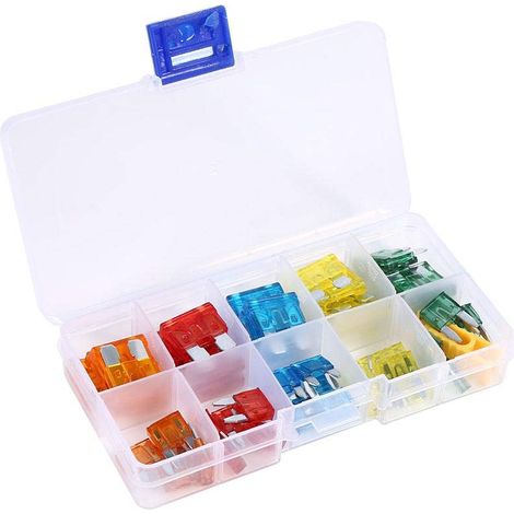 50 Pcs 5A 10A 15A 20A 30A Kit d'Assortis Fusible à Lame pour Voiture Véhicule Moto Bateau Camion+kit fusibles automobile mini et standards kit de fusibles para auto+fusible ampli voi (1/5)