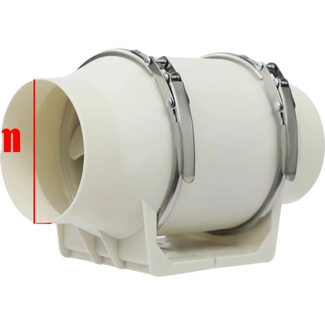 Ventilateur de conduit en ligne, débit d'air élevé, fonctionnement silencieux, 100mm Blanc, 220 V-a, UE-a (1/2)