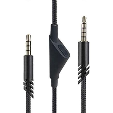 Câble pour casque avec bouton de sourdine, connecteur 3,5 mm, compatible avec les casques gaming Astro A40TR/A40/A10. Câble tressé universel de 3,5 mm. (1/5)