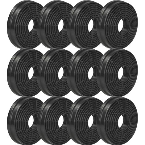 vhbw 12x filtro a carboni attivi sostituisce Hoover 35602288, 49040117, KFC6961 per cappe aspiranti - 10,5 cm