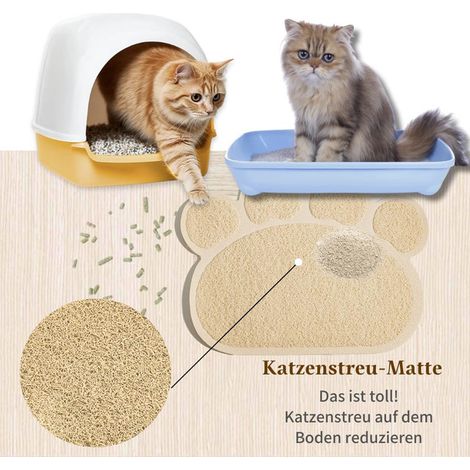 Tapis de Litière pour Chat en Forme de Patte Tapis Sortie de Litière Antidérapant Confortable pour Pattes de Chats Lavable et Imperméable (1/5)