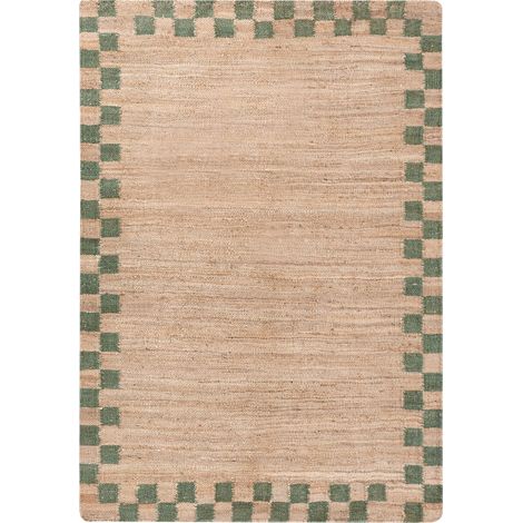 Teppich BEED Beige / Grün 160 x 230 cm Jute