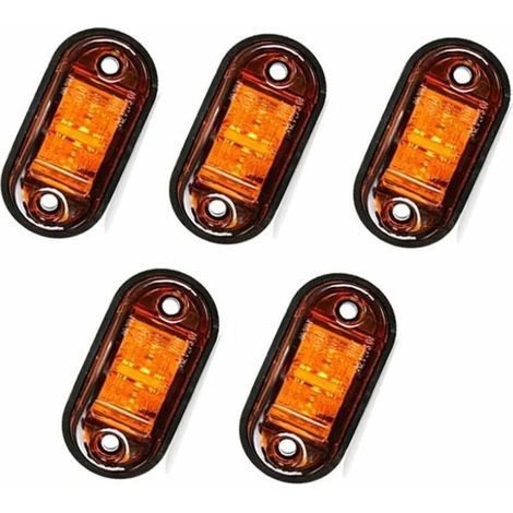 LAN 5 Stück LED-Seitenmarkierungsleuchten, vordere und hintere LED-Positionsleuchten, orange, universell 12V/24V für Anhänger, PKW, Fahrzeug, LKW, Wohnwagen (1/5)