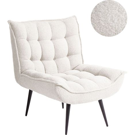 Sessel ALVESTA Bouclé Weiß (1/5)