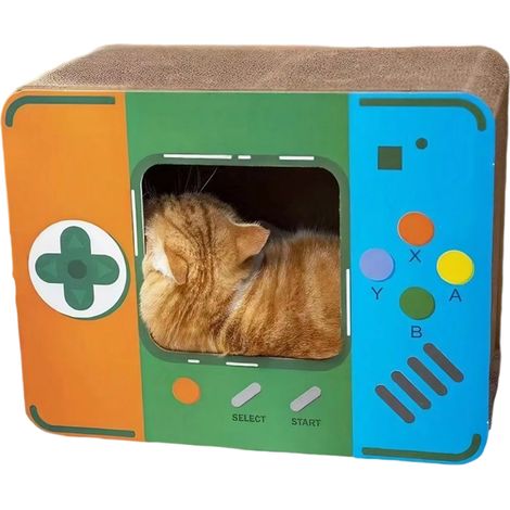 1 griffoir pour chat, nid tout-en-un, jouet vertical en carton ondulé, résistant à l'usure, sans perte de poils, idéal pour chatons et chiots (1/5)