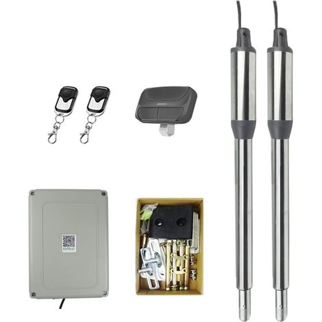 Ouvre-Porte Automatique en Acier Inoxydable for portails PKM-101 jusqu'à 16 Pieds de Long et 650 Livres for Portail à Double battant for la sécurité à Domicile/Ferme/Garage/Entreprise(Kit 1) (1/5)