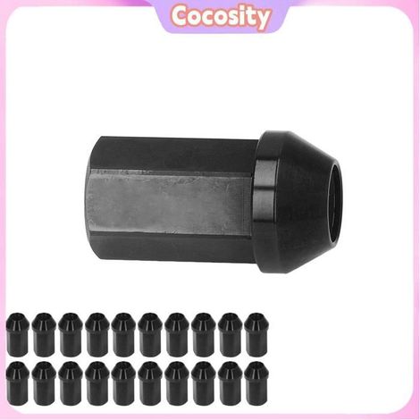 Cocosity Écrous de roue Écrous de cosse M12x1, 5 avec adaptateur de douille en alliage d'aluminium, 42mm de Long, moto ecrou Noir (1/5)