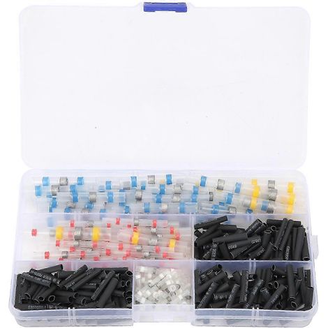 Connecteur électrique étanche 300 pièces, manchon thermorétractable à souder pour fil, kit de sertissage waterproof avec gaine isolante. (1/5)