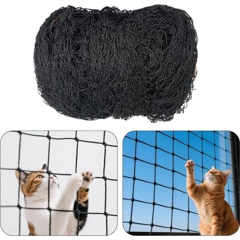 Filet De Protection Pour Chat Pour Balcon, 6 X 3 M, Renforcé Avec Accessoires, Corde De Fixation De 19 M, 20 Cravates, 20 Crochets Et 20 Broches), Résistant Aux Morsures Et À La Déchirure, (1/5)