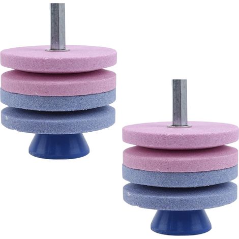 Afilador de cuchillas de cortacésped de 4 capas, afilador universal de brocas con muela abrasiva, 2 piezas (1/5)