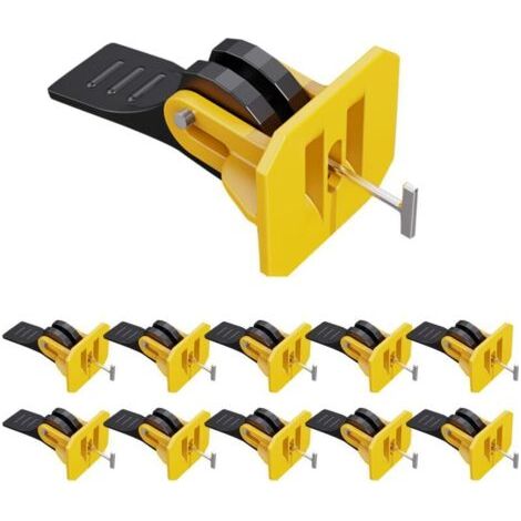Pair Lntyq Kit de système de nivellement de carrelage - 50 pièces - Réutilisables - Réglables - Pour carreaux de 8 à 12 mm - 50 broches en T en acier de rechange remplaçables - Pour mur et sol (1/5)