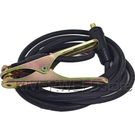 Pince de Masse 200A + Câble 16 mm² avec Connecteur DKJ10-25 mm² - Longueur 3 Mètres - Pour Poste à Souder MMA/ARC (1/5)