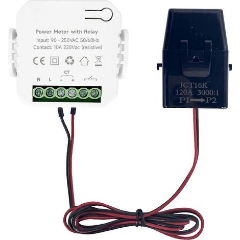 Intelligenter WLAN-Energiemonitor, einphasiger Stromzähler mit 200-A-Stromwandler 90‑2